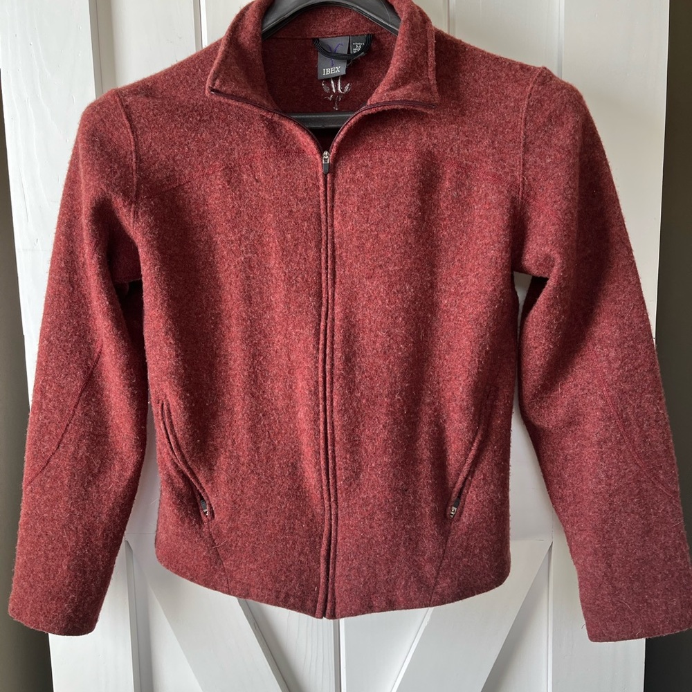 Ibex 100% merino wool full zip jacket/sweater size M
